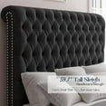 thumbnail image 5 of Merluxy King Bed Frame with 59.1" Sleigh Headboard,Velvet Upholstered,No Box Spring Needed,Black, 5 of 11
