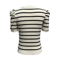 thumbnail image 5 of Womens Shirts Summer Striped Pullover Round Neck Bubble Sleeve T Shirt Top Womens Tops, 5 of 6