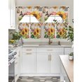 thumbnail image 4 of Vintage Sunflower Swag Kitchen Curtains Sets for Windows 24 Inch Length, Spring Summer Botanical Floral Rustic Short Window Curtain Panels Swags Valances and Tiers 3 Piece Set for Cafe/Dining Room, 4 of 5