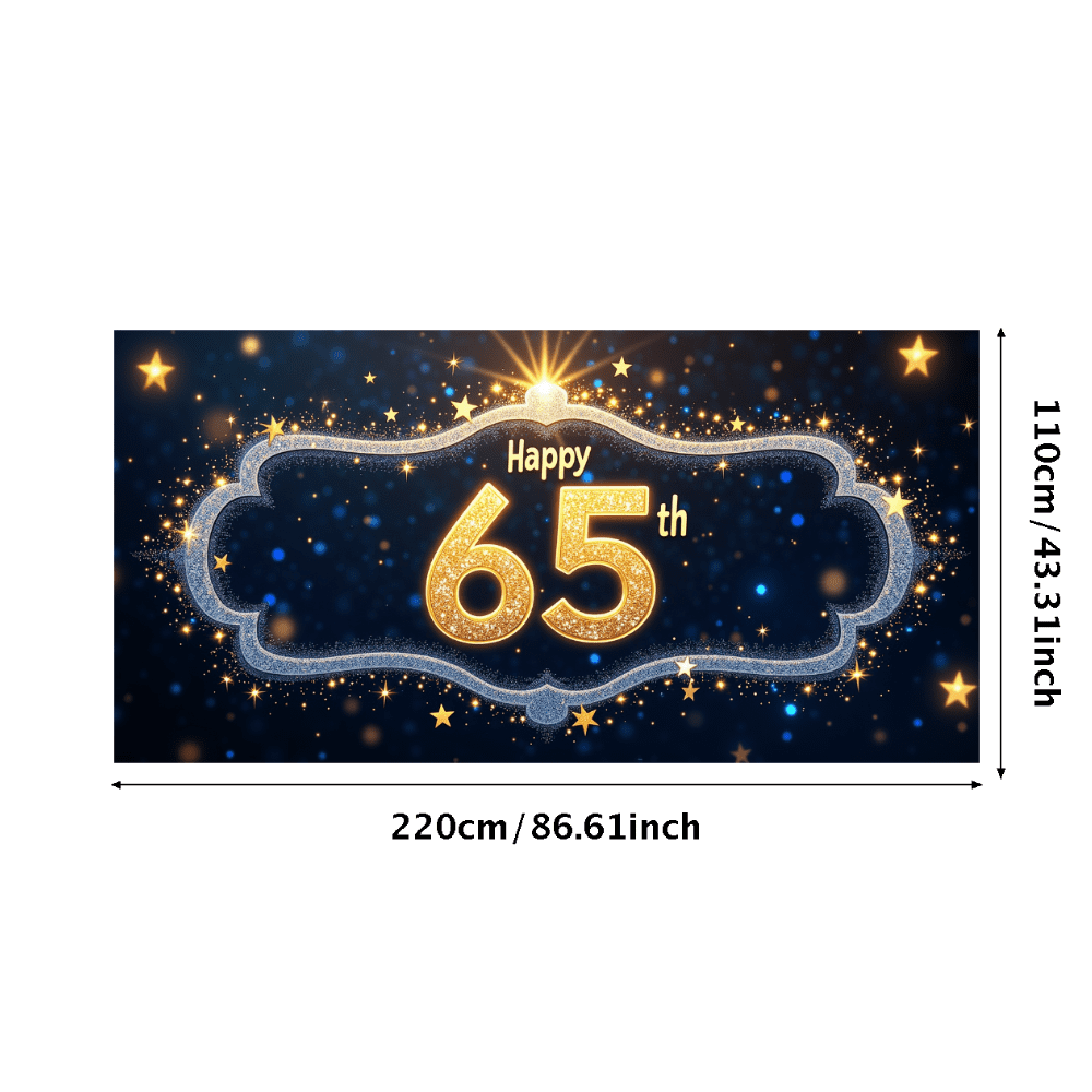 Happy 65th Birthday Banner – 150x90 Cm, Vinyl, Roségold, Für Partydekoration