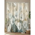 thumbnail image 4 of Fsddascl White Spring Floral Shower Curtain Set - Long 72" x 84" Washable Bathtub Curtain with 12 Hooks, Modern Oil Painting Farmhouse Waterproof Fabric Stall Shower Curtains for Bathroom/Bathtub, 4 of 6
