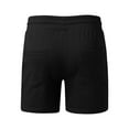 thumbnail image 5 of PEASKJP Men's Shorts Casual Elastic Waist Drawstring Lightweight Summer Beach Shorts (Black,XL), 5 of 7