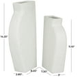 thumbnail image 3 of CosmoLiving by Cosmopolitan 11", 14"H Textured White Ceramic Vase, Set of 2, 3 of 7
