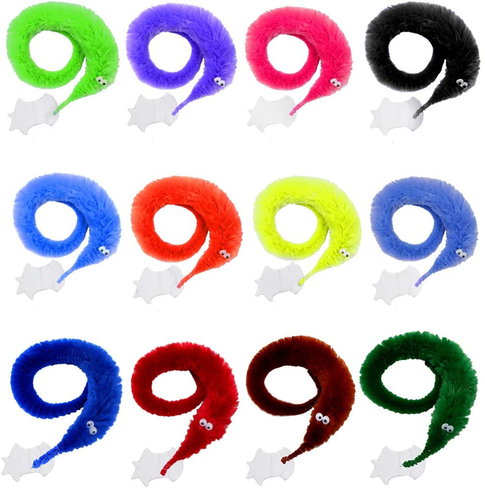 Details about   WenFeng 24PCS Magic Worm Toys,Worm on a String,Worm Trick Toys,Wiggly Twisty for 