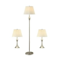 3-piece Slender Lamp Set Brushed Nickel