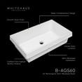thumbnail image 4 of Whitehaus 24" Rectangular Semi-Recessed Basin with Center Drain Location, 4 of 7