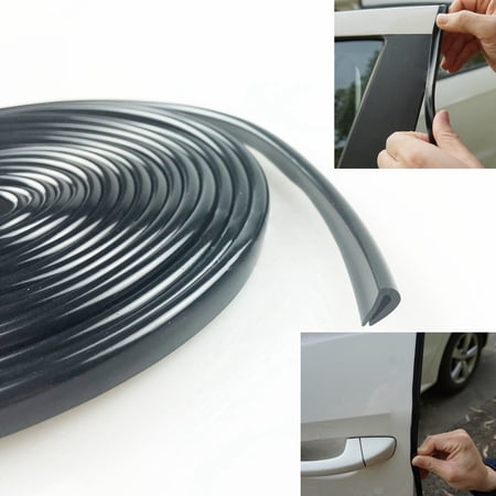 20ft Black U-Shape Rubber Strip Trim Car Door Moulding Guard Edge Protector Cover