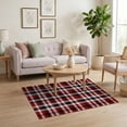thumbnail image 3 of ODIKA Plaid Gingham Checkered Tartan Border Striped Front Layering Stain Resistant Low Profile for Dorm Room, Small Living Apartment, 3 of 7