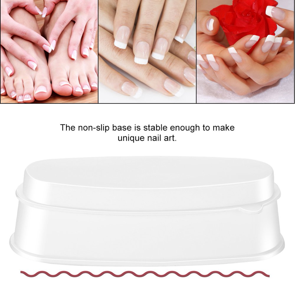 Mgaxyff Portable White Nail Dipping Powder Tray Manicure Mould Nail
