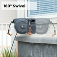 thumbnail image 5 of Giraffe Tools Retractable Garden Hose Reel with 1/2in-78ft Hose, Plastic Bracket, Wall Mounted, Dark Grey, 5 of 7