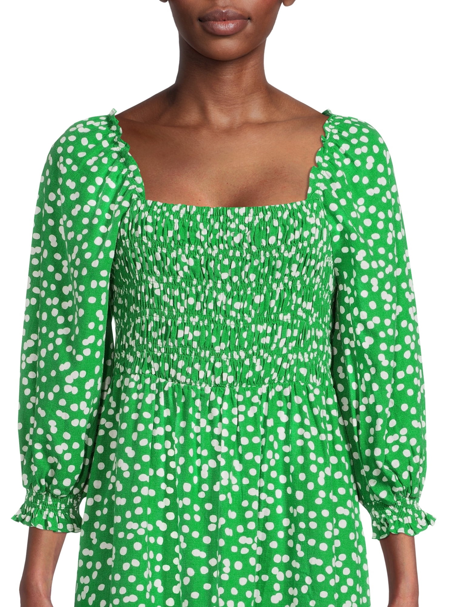 The Get Women's Long Sleeve Square Neck Mini Dress