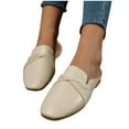 thumbnail image 5 of Quaouag Women's Flat Mules Shoes,Comfortable Round Toe Slip On Backless Dress Mule Slide Sandals Ladies Loafers, 5 of 7