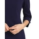 thumbnail image 5 of Vestido de tubo para mujer Inspire Chic, cuello barco, mangas 3/4, dobladillo dividido, vestido midi para el trabajo, azul marino, talla M, 5 of 6