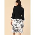 thumbnail image 4 of Women's 2 Pcs Chiffon Dress Suit Set V Neck Floral Print Jacket Work Dress, 4 of 10