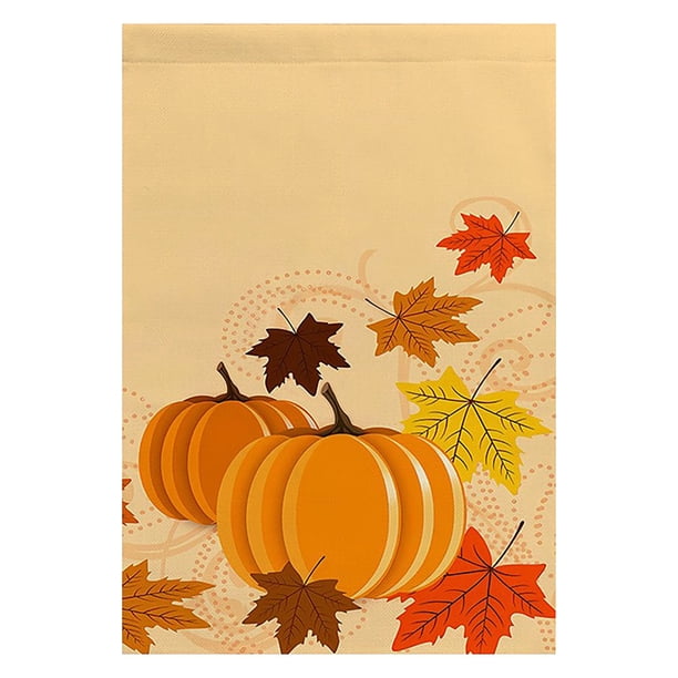 Bandera Del Jardín de Otoño, Calabaza Vertical de Doble Lado de Otoño Juegos de Bienvenida Bandera 45x30cm para Patio Acción de Gracias Decoración de Vacaciones, Decoraciones Al Aire Libre de Otoño