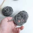thumbnail image 7 of Unique Bargains 5pcs Stainless Steel Scrubber Home Kitchen Wires Pot Bowl Cleaner 3"x1.5" Silver Tone, 7 of 7