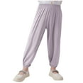 thumbnail image 2 of HOMADLES Girls Joggers Baggy Pants for Girls with Pockets Elastic Waist Wide Leg Casual Jogger Pants Gray 4-5T, 2 of 7