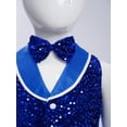 thumbnail image 4 of Kaerm Boys Girls Sequined Waistcoat Jazz Hip Hop Performance Dance Crop Tops Disco Party Vests Jacket Blue 12, 4 of 7