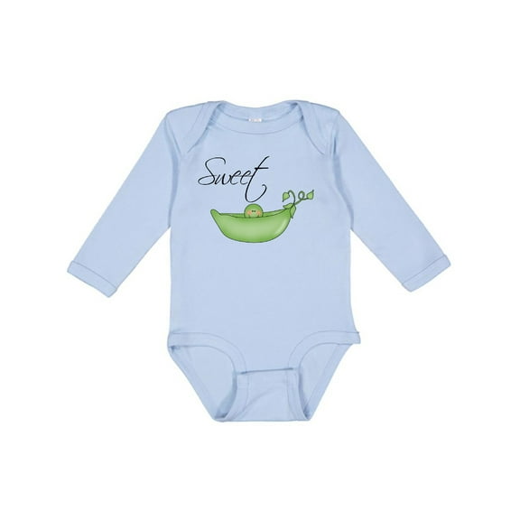 Inktastic Sweet Pea Girls Long Sleeve Baby Bodysuit