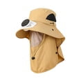 thumbnail image 3 of BELOVING Outdoor Hat with Fan Breathable with Face Neck Cover Flap Sun Protection Hat Yellow, 3 of 9