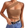 thumbnail image 1 of Playeras,Blusas y Tops,Ropa para Mujer Mujeres Tank Top Camisetas sin mangas para mujer, blusa sin mangas de satén de seda con cuello en V para verano, camisola básica (Brown, M), 1 of 7