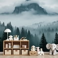 thumbnail image 7 of Wallpaper Misty Mountain Landscape Pine Trees Clouds Peel and Stick Wall Murals 69"H x 96"W Removable PVC Wall Paper Self-Adhesive Wall Paintings Art Decor for Bedroom Living Room, 7 of 7