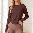 thumbnail image 5 of FUYUDY Women Blouse Loose Fit Drawstring Yoga Tops Long Sleeve Workout Shirt For Running Gym Athletic Breathable Casual Activewear Classic Female Solid Color Dailywear, 5 of 5