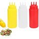 thumbnail image 1 of 3pcs 3 Hole Condiment Squeeze Bottle, Plastic Squeeze Bottles For Ketchup Hot Sauces Olive Oil, 1 of 5
