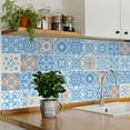 thumbnail image 3 of Mi Alma Sky Blue Floral Peel & Stick Vinyl Backsplash Tiles 5x5, 24 pcs, 3 of 11