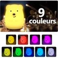 thumbnail image 2 of Luz nocturna para niños de 9 colores, Luz nocturna de oso, Luz LED para dormitorio, Luz nocturna para bebé, Luz nocturna recargable por USB multicolor,, 2 of 5