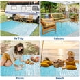 thumbnail image 5 of Garvee 9'x12' Waterproof Outdoor Rugs Modern Solid Plastic Straw Rugs, Reversible Outdoor Camping Carpet for Porch Deck Backyard Balcony, Blue, 5 of 7