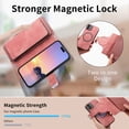 thumbnail image 5 of Feishell For Samsung A05 Wallet [Support Magsafe Charger] Magnetic Detachable Flip Leather Phone Case with Card Slots[RFID Blocking], Zipper Bag, Kick-Stand For Samsung Galaxy A05, Pink, 5 of 13