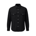 thumbnail image 4 of Top Abrigo Hombres Color Sólido Manga Larga Botón Cuello Moda Casual Verano Al Aire Libre Diario, 4 of 8