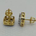 thumbnail image 2 of Men's 925 Sterling Silver CZ Square Stud Earrings | 14K Yellow Gold Plated | Unisex Wedding Gift Earrings, 2 of 4