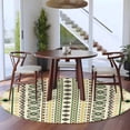thumbnail image 3 of Round Rug 5Ft Washable Non-Slip, Beige Green Boho Circle Area Rugs for Living Room Bedroom, Vintage Ethnic Tribe Abstract Art Indoor Floor Mats Carpet Runner for Home Decor Aesthetic, 3 of 8