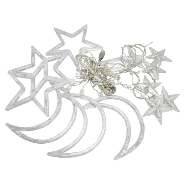 Luz de cadena 8 modos Diseño de estrella lunar Decoración de lámpara de cadena Trabajo seguro Amplia aplicación para exteriores ANGGREK Otros