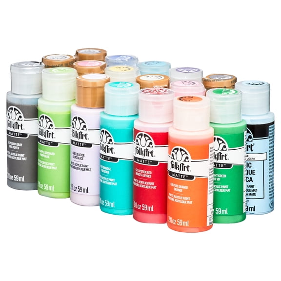 FolkArt 2 fl oz Multi-color Matte Acrylic Craft Paint (18 Pieces)