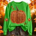 thumbnail image 4 of WEIWEN Halloween Sweatshirt for Women Fashion Maple Leaf Pumpkin Print Fall Outfits for Women Long Sleeve Going Out Tops Dressy Casual Thanksgiving Sweaters Women's Clothing XXXL, 4 of 5