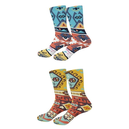 

Bivenant Store 2Pairs Western Style Unisex 100% Polyester Performance Athletic Crew Heavy Cushion Socks