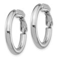 thumbnail image 2 of 14K White Gold Plated 3X15mm Polished Round Hoop Earrings, 2 of 7