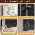 thumbnail image 4 of 36 in. W x 30 in. H Silver LED Lighted Bathroom Medicine Cabinet Tempered Glass, 4 of 11