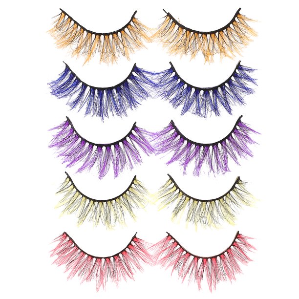 5 pestañas postizas de plumas reutilizables y tupidas para mujer