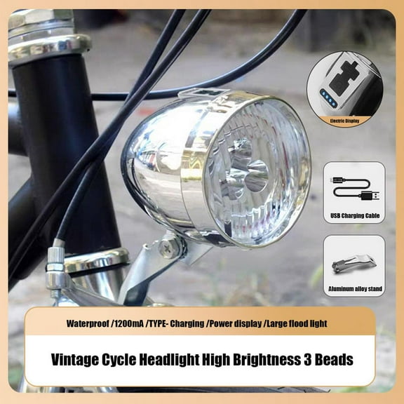 1PC Night Riding Safety Warning Light Retro Bicycle Headlights ABS 3LED Battery Powered Bike Front Lamps Riding Accessories