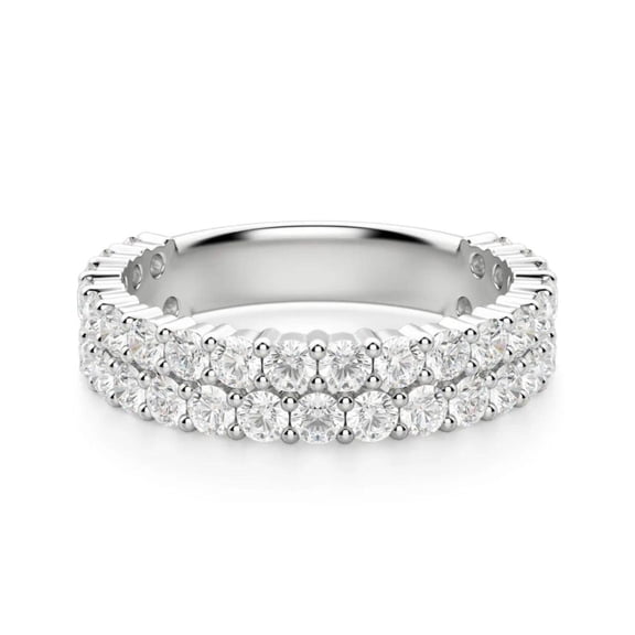 4.50 CTW Round Brilliant Cut Eternity Wedding Ring 10K White Gold