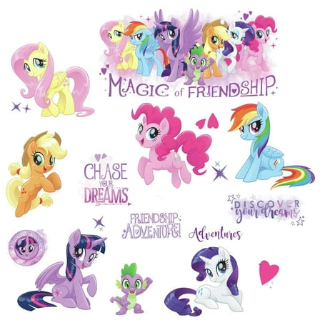 MY LITTLE PONY MOVIE 18 GLITTER Wall Decals STICKERS Ponies Horses Decor NEW