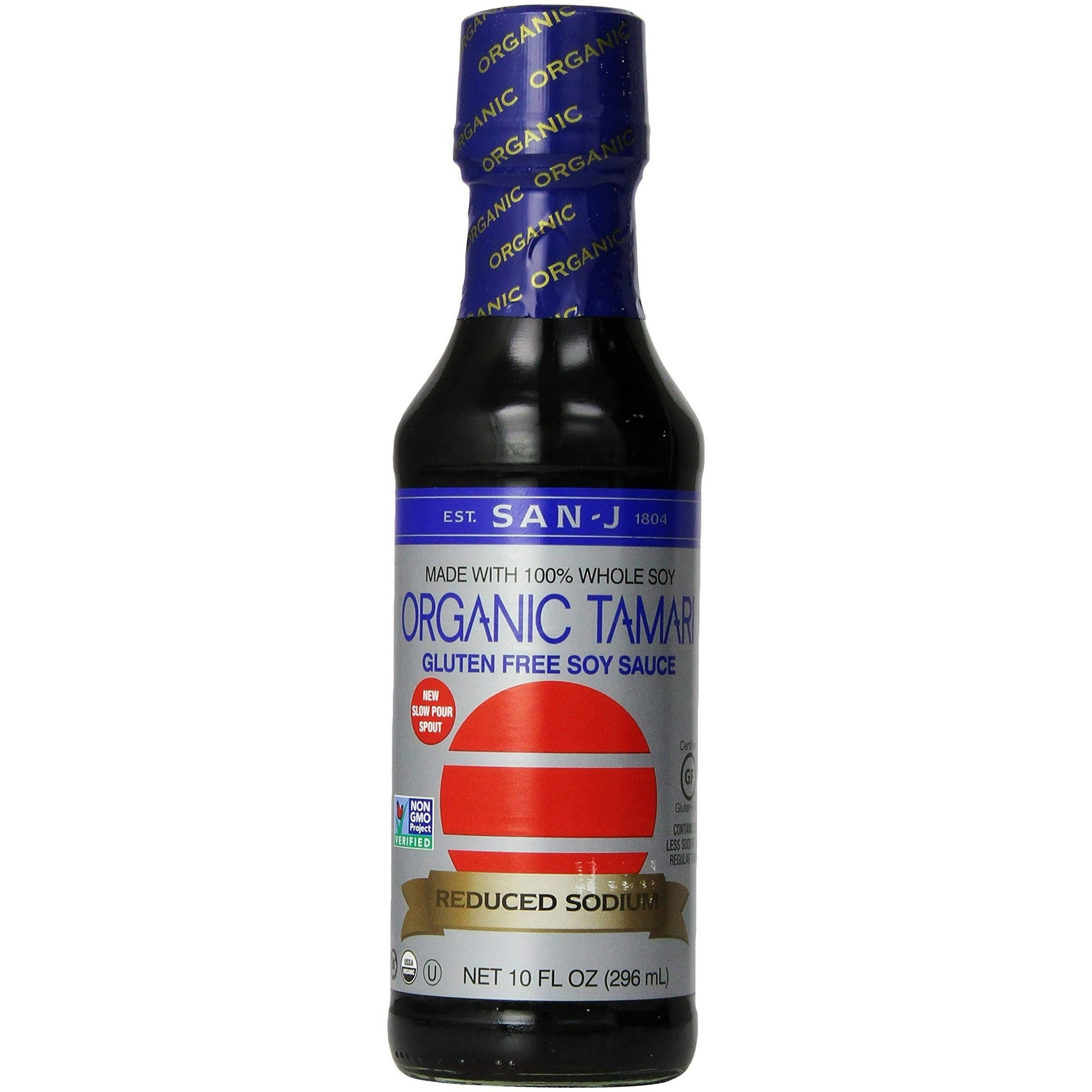 San J Tamari Soy Sauce Organic Reduced Sodium, Organic, 10 Floz (4 Pack)