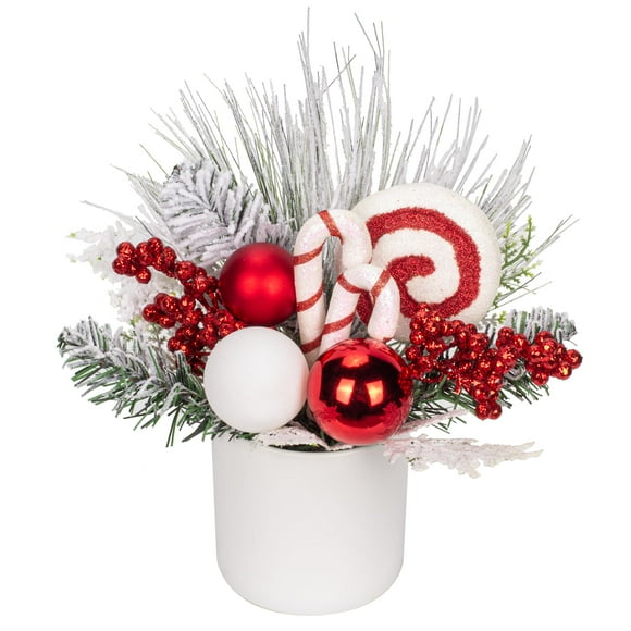 Árbol de Navidad Hollyone, pequeño, artificial, 30 cm, con adornos