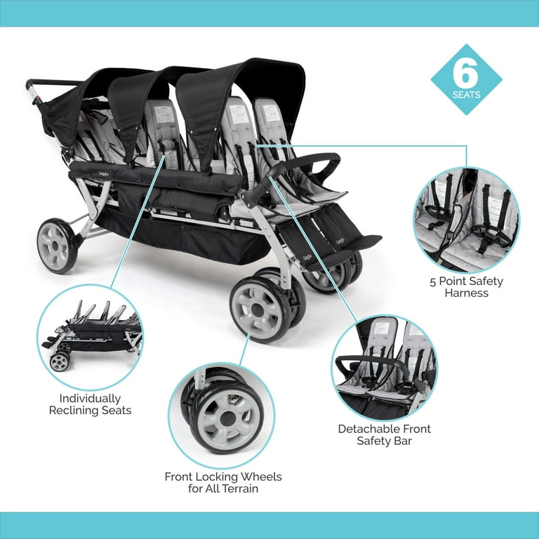 6 child stroller sale