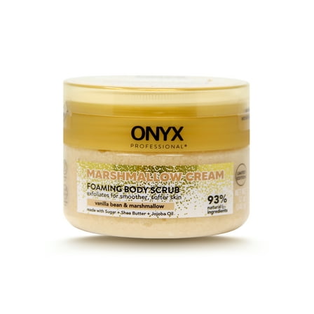 ONYX Professional Foaming Body Scrub with Scrubber, Marshmallow Cream, 12 oz