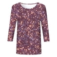 thumbnail image 3 of Tiweut Hauts Décontractés pour Femmes Mode Manches 3/4 à Sequins Col Rond Coupe Ample T-Shirts pour Femme Rose, 3 of 4